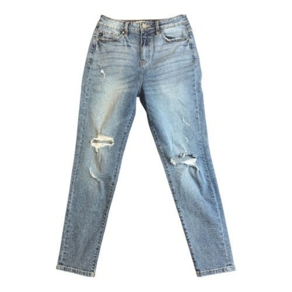 KanCan Jeans Women's Light Wash Distressed Boyfriend Jeans Size 5 26